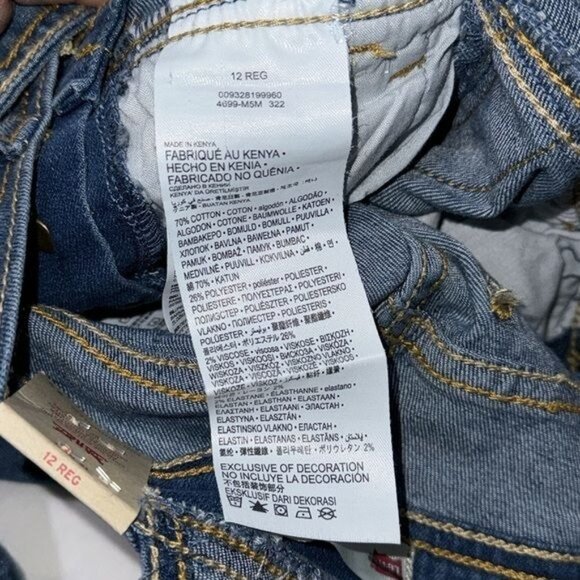 Levis Girls Denim Overalls Blue 12 Reg Adjustable Straps Front Pocket Button Clo - Picture 3 of 7